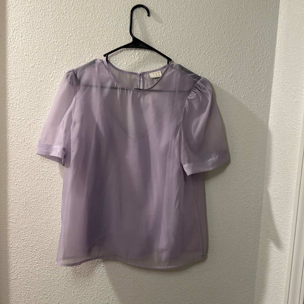 A new day by target lavender sheer blouse with matching tank